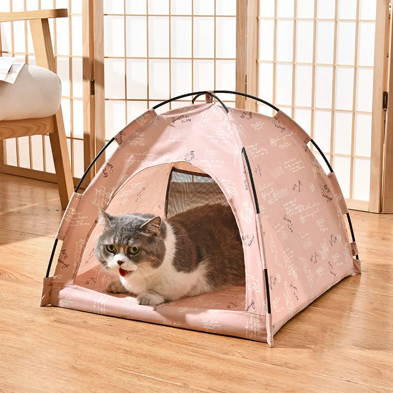 Pet Tent Breathable Detachable Dog Kennel Indoor Cat Nest Cat Bed For Kitten Puppy Semi-enclosed Cave Dog House Cat Teepee Bed