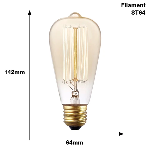 E27 Retro Edison Lamp 220V 40W ST64 G80 G95 G125 Ampul Vintage Edison Lamp Gloeilamp Home Decor gloeilamp