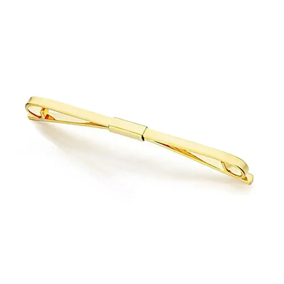 High Quality Copper Collar Bar Pin for Men Gold Color Two Tone Clips Lapel Designer Brooch