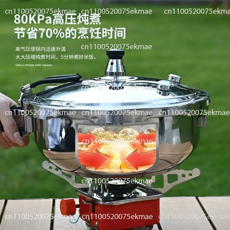 Camping Small Pressure Cooker   High-pressure Pot with Valve Safeguard Stainless Steel Cooking Pot Canning Pressure Canner
