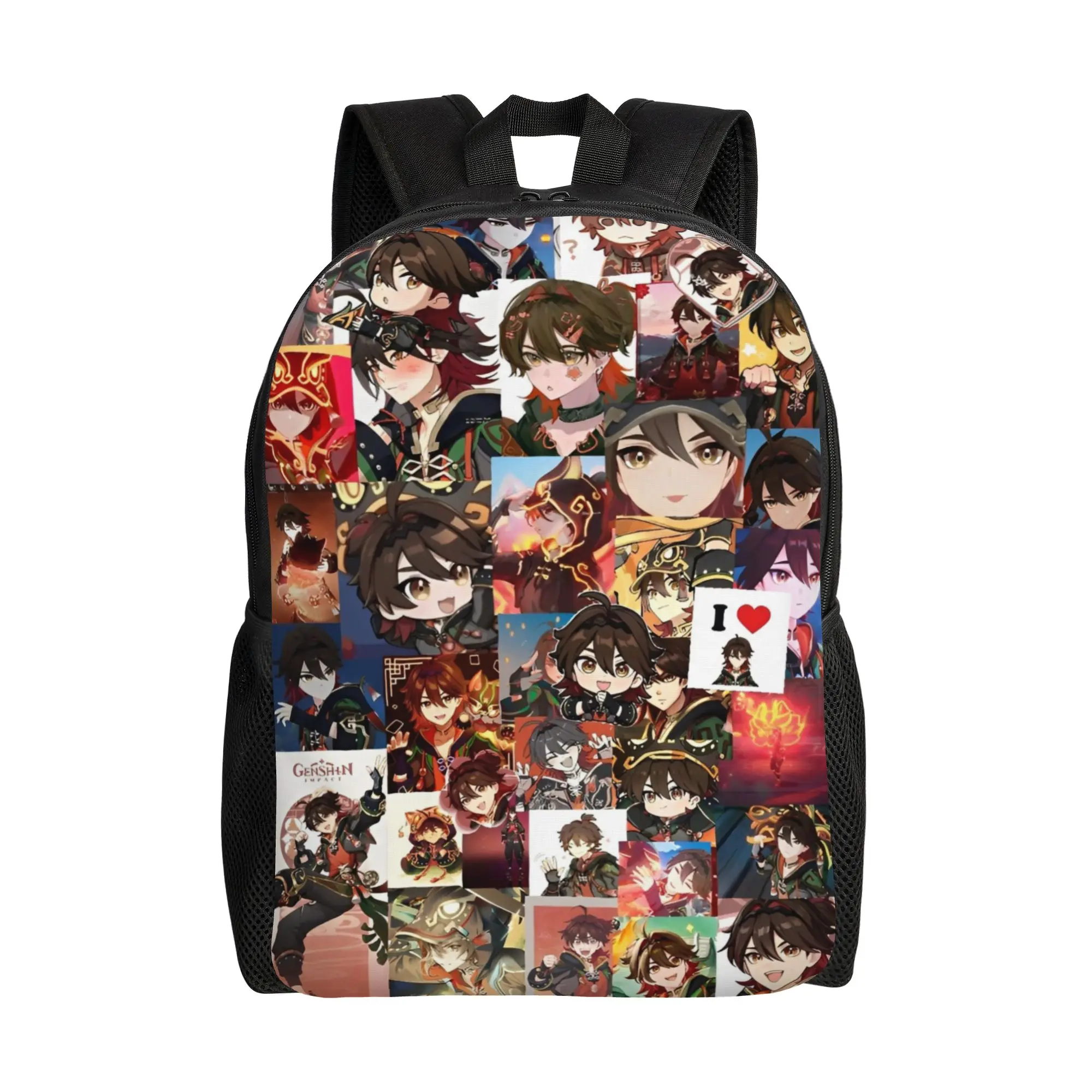 

Рюкзак Genshin Impact Zhongli Collection для подростков, легкий, для студентов, для работы, с изображением видеоигр и мультфильмов, повседневный, для колледжа, на плечо