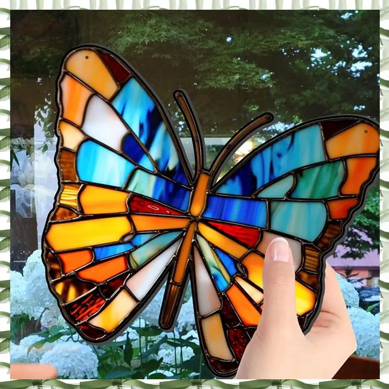 Professional Tool Acrylic Window Hanging Spanish Moon Pendant Stained Butterfly Wall Decor For Butterfly Lovers Housewarming Gif