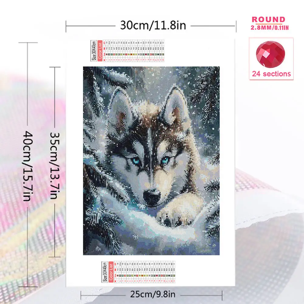 Momoart Dog Diamond Embroidery Animal Mosaic Winter DIY Full Square Round Diamond Painting Wolf New Arrival Handmade Gift