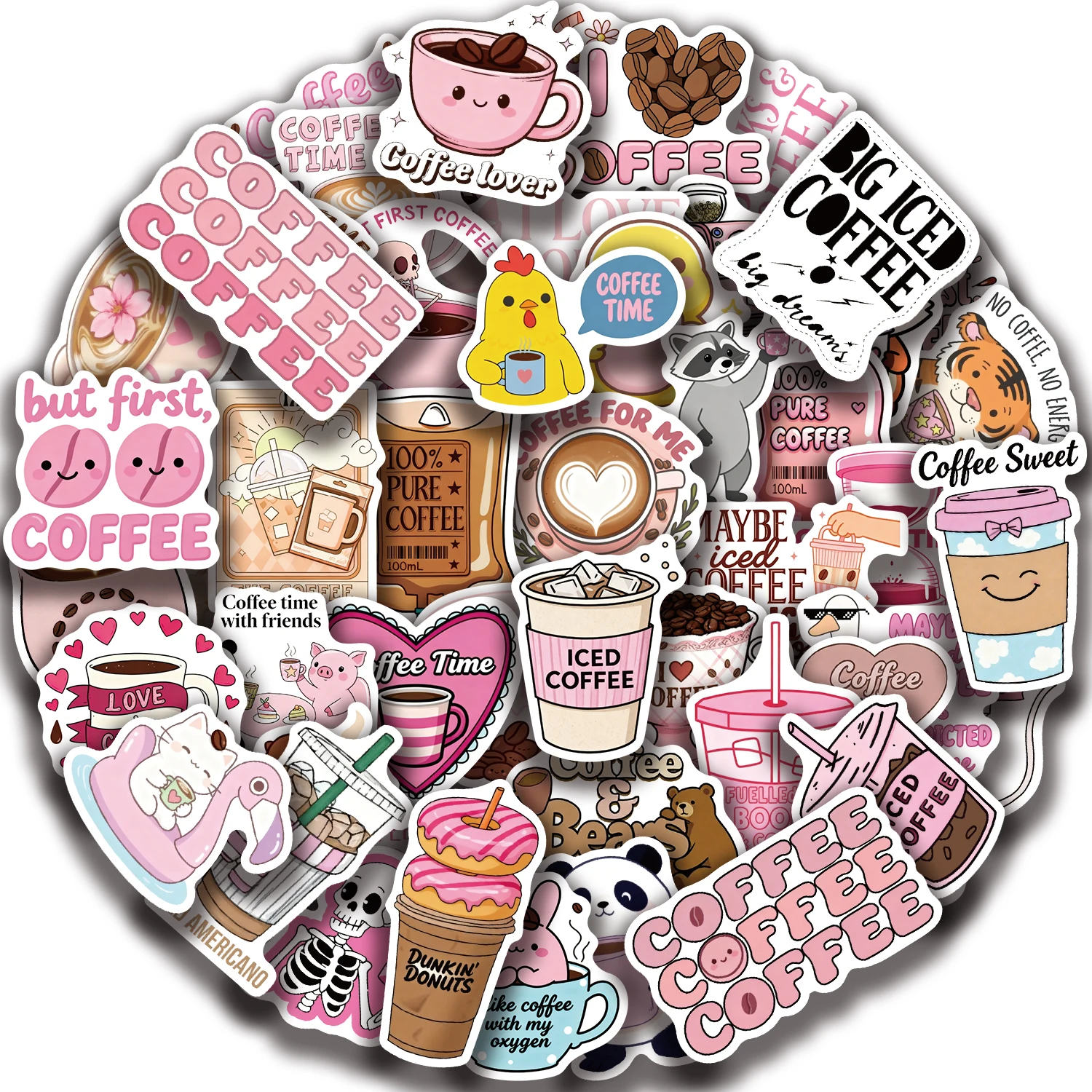 50 adesivi divertenti caffè 2 adesivi graffiti squisiti e fantastici - adesivi cartoni animati per laptop - decorazioni regalo divertenti e classiche