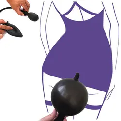 Inflatable Anal Plug Soft Black Pump Up Air-filled Silicone Butt Plug Anal Dilator Anus Massager Sex Toy for Men Woman Gay