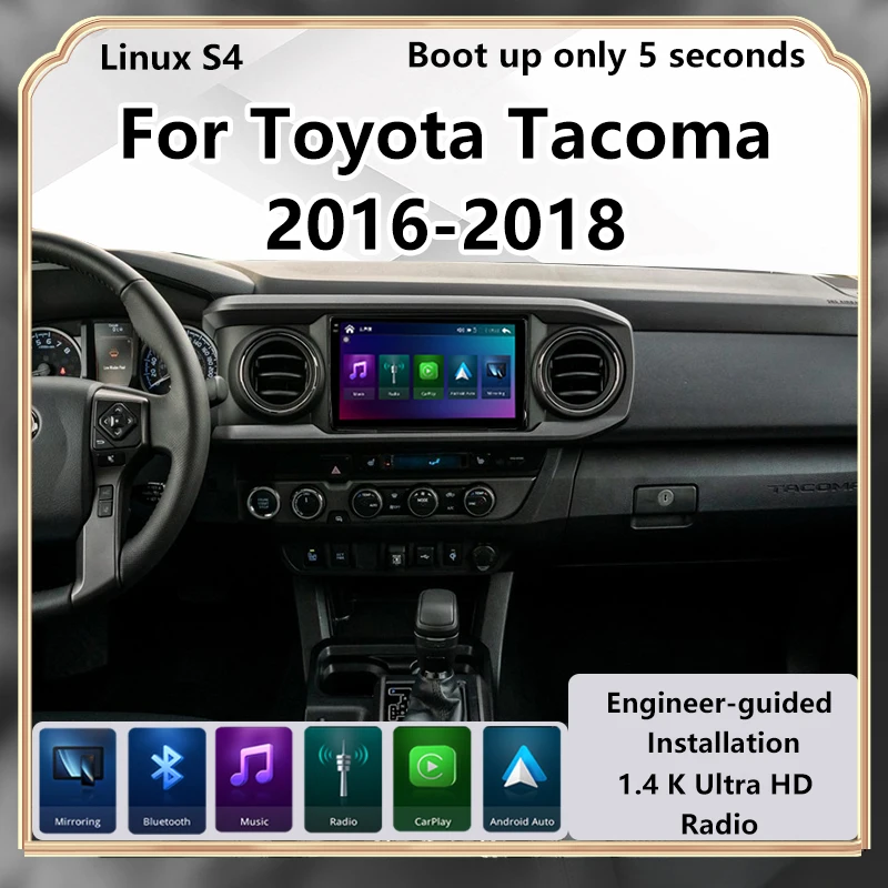 For Toyota Tacoma 2016-2018 Upgrade Radio Wireless Carplay Car Multimedia Video Player Modify Touch Screen Android Auto Car Play