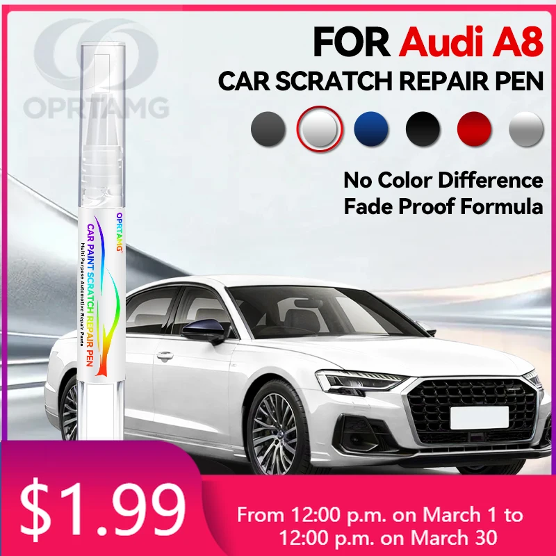 

Exclusive Use Repair Pen Car Paint For 1996-2026 AUDI A8 Paint Scratch Repair Accessories White Black Red Grey Blue Sliver