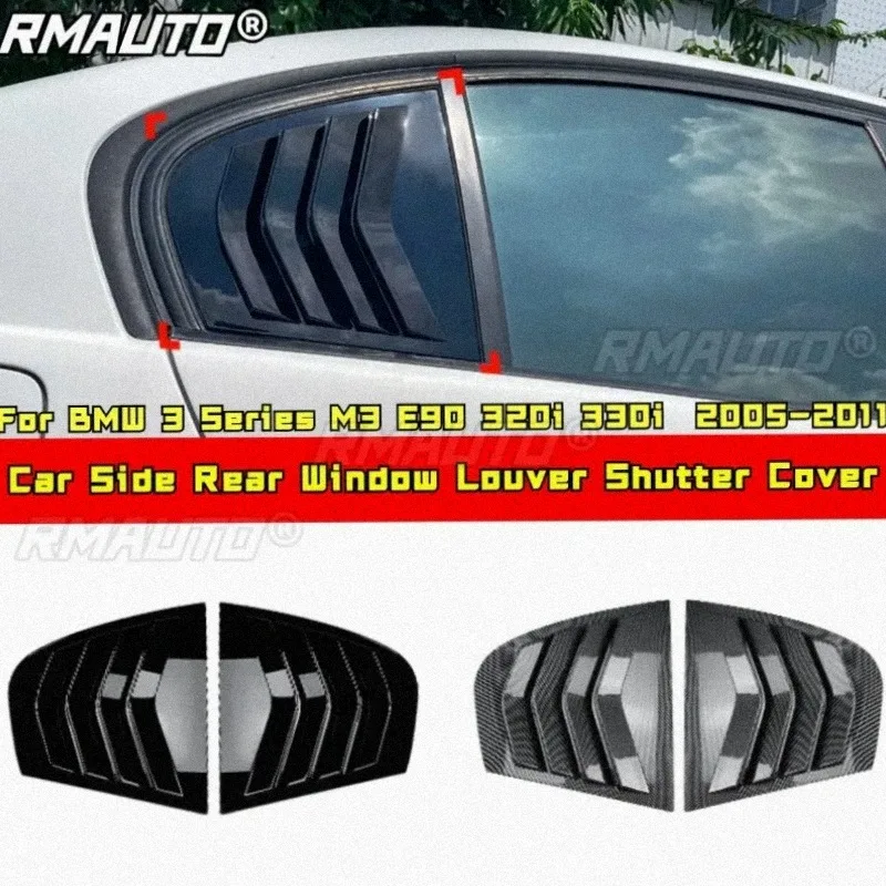 Car Side Rear Window Louver Shutter Cover Rear Window Shutter Cover Trim for BMW 3 Series M3 E90 320i 330i  2005-2011