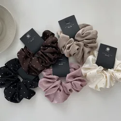 Scrunchies coreanos para el cabello para niñas, bandas elásticas para el cabello para coleta mujer, lazos para el cabello de cristal de Color sólido, accesorios para el cabello