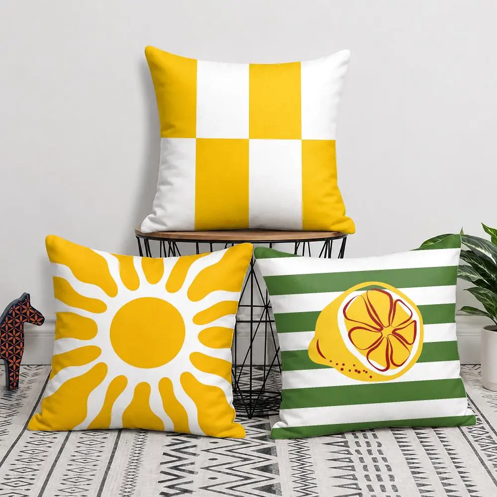 Coastal Summer Simplicity Cushion Cover Silky Short Plush Invisible Zipper Dustproof Sofa Pillow Case For Home Decor