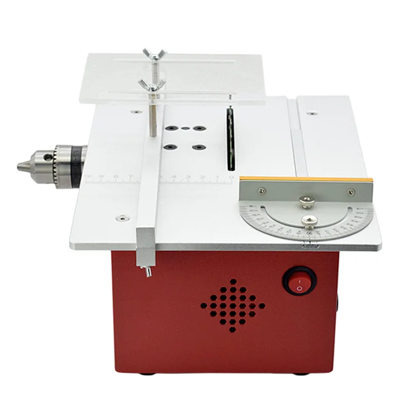 

Miniature multifunctional table saw DIY small chainsaw desktop cutter mini slotting woodworking push table saw