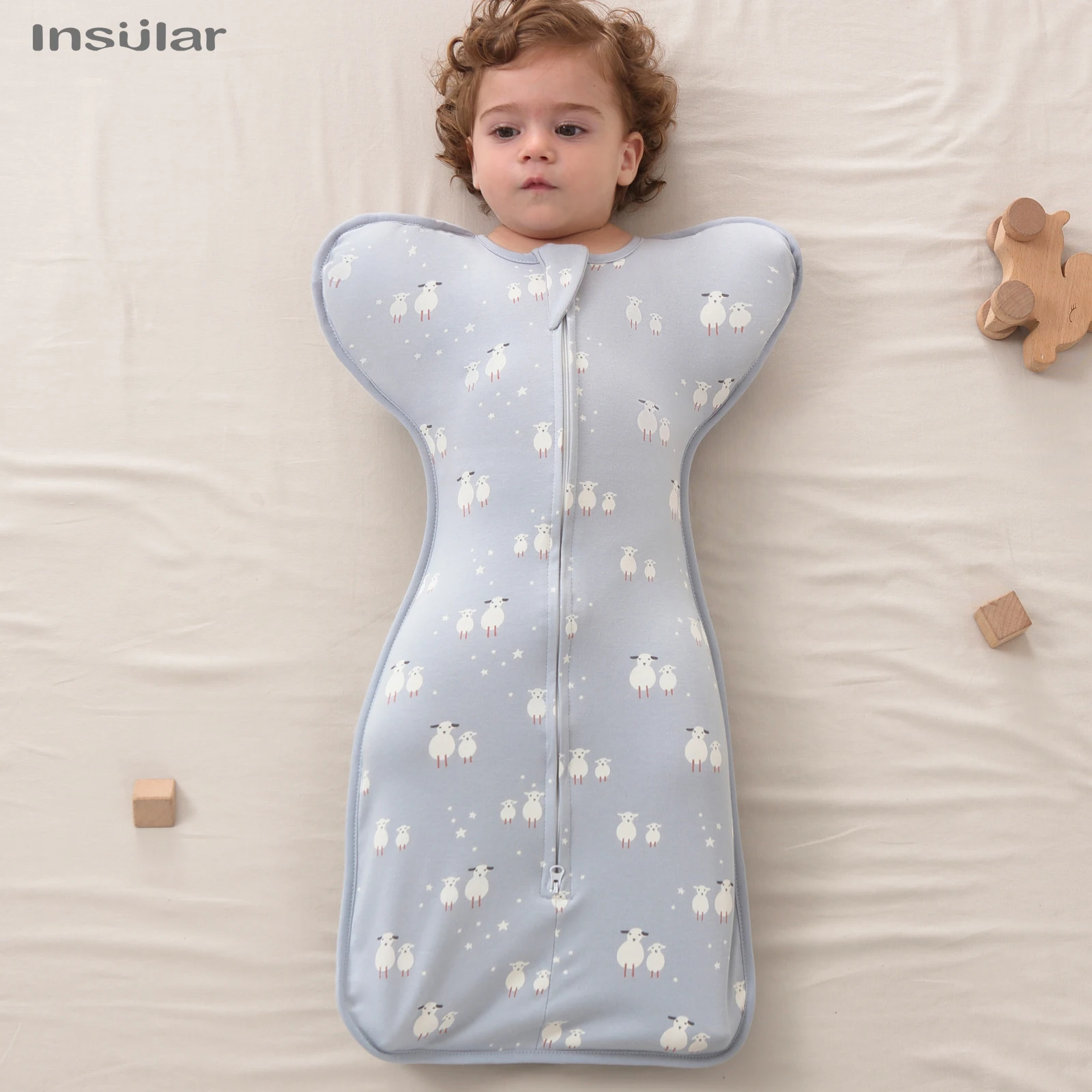 Newborn Baby Sleeping Bags Raised Hand Anti-shock Cotton Printed Sleepsacks Swaddle Blanket New Born Baby Items Baby Swaddle