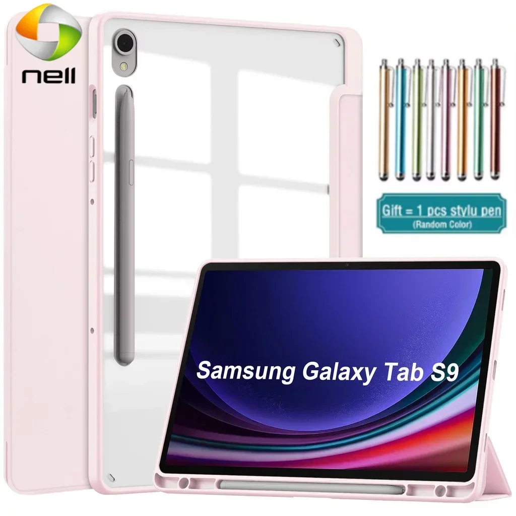 

Для Samsung Galaxy Tab S9+ 2023 S8 S7 S9Plus FE 12,4-дюймовый чехол для задней панели планшета для Tab S7 S8 11 дюймов, чехол с держателем для карандашей