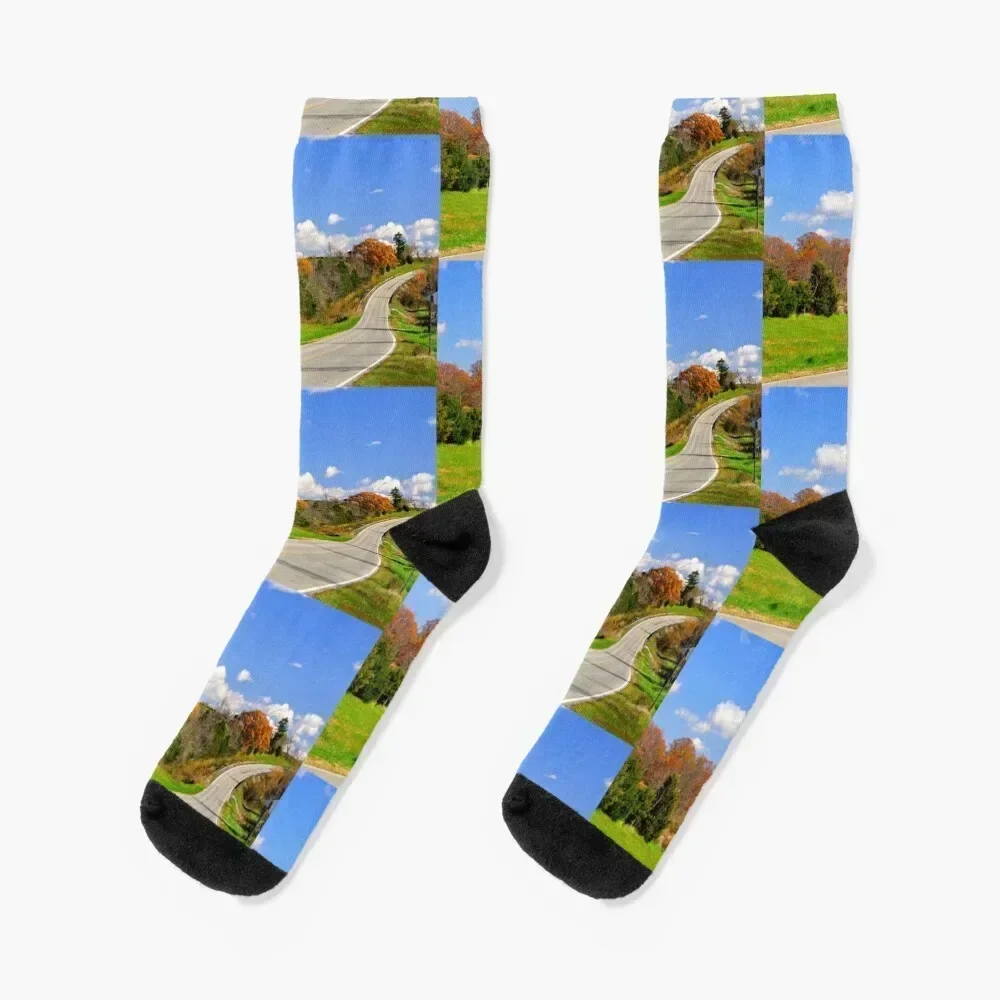 

Highway Trails Socks hiking Stockings gifts professional running Man Socks Women's