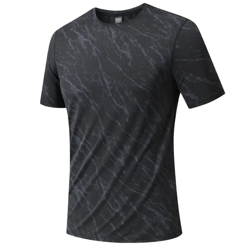

Training Print Short Sleeves Running Quick Dry Breathable Octdoor Gym Sports Fashion Tee Exercise Wicking Round Neck Shirts