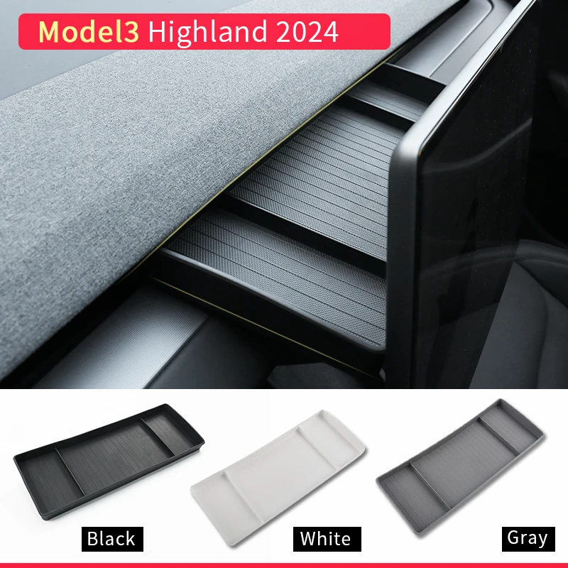 Instrumenten tafel Aufbewahrung sbox pour 2024 Tesla Modell 3 Highland Armaturen brett Tablett Silikon Bildschirm hinten Tissue Box Mittel konsole