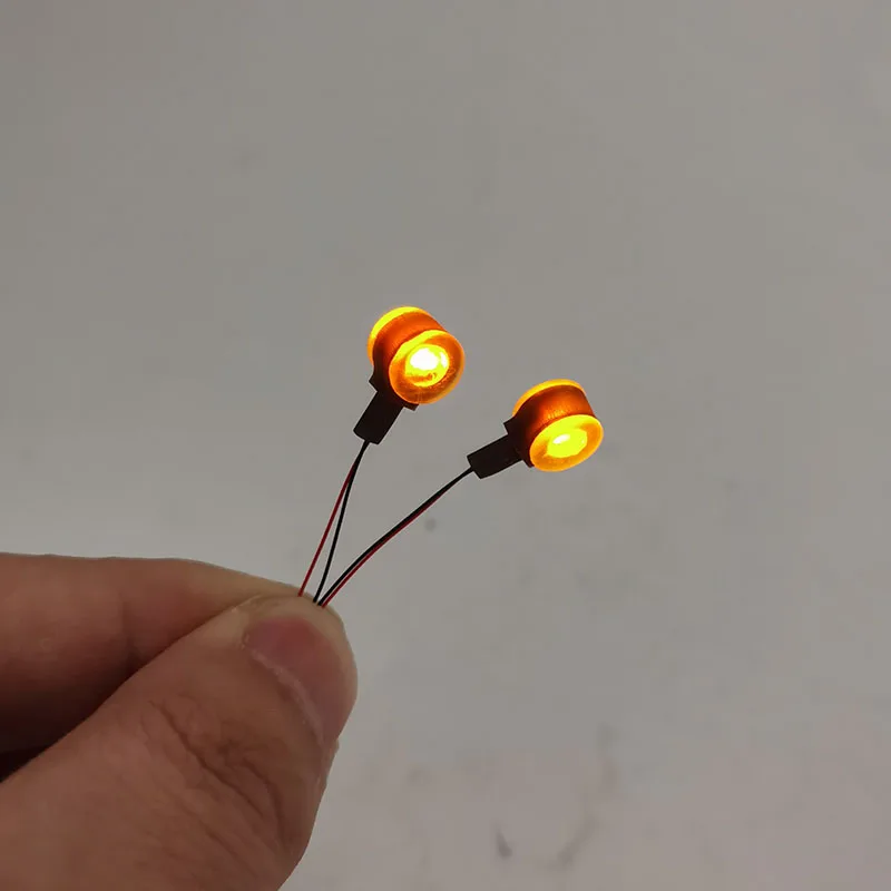 Feux de position LED jaunes, accessoires de voiture, iode, feu de largeur pour camion RC 1/14 Tamiya SCANIA 770S VOLVO BENZ MAN TGX, 2 pièces