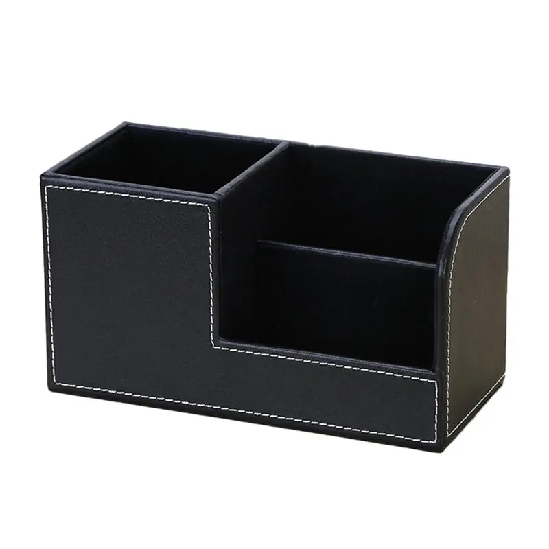 5X Leather Desk Organizer,Office Supplies Holder Desktop Stationery Storage Box For Business Card, Pen, Pencil,Remote A