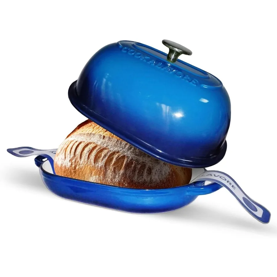 

Cast Iron Bread Oven6 QT Bread Oven Thick Enameled Loaf Pan with Lid Bread Pans for Homemade Bread 14.5Dutch Oven for Bread Bak