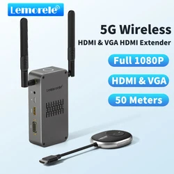 Lemorele 무선 HDMI 호환 비디오 송신기 및 리시버 확장기 디스플레이 어댑터 동글, TV 모니터 프로젝터 스위치 P용