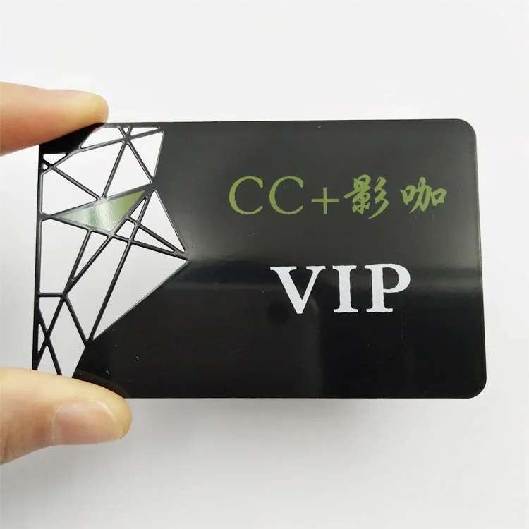 

Modern Unique Custom Logo Luxury Matte Black Finished VIP Membership Metal Business Card