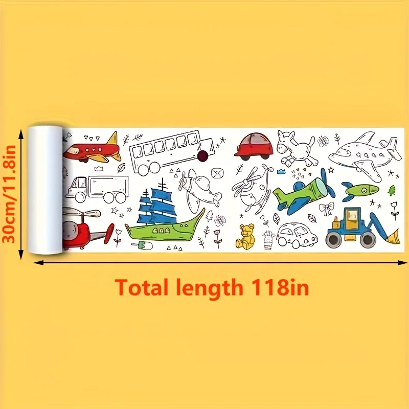 5 Rolls of Random Patterned Large-Capacity Multi-Theme Doodle Scrolls, Complete Set of Line Drawings of Underwater Animals, Unleash Imagination during the Creative Process, Cultivate Creativity, After-School Leisure Art Supplies, Halloween Activity Reward Small Gifts.