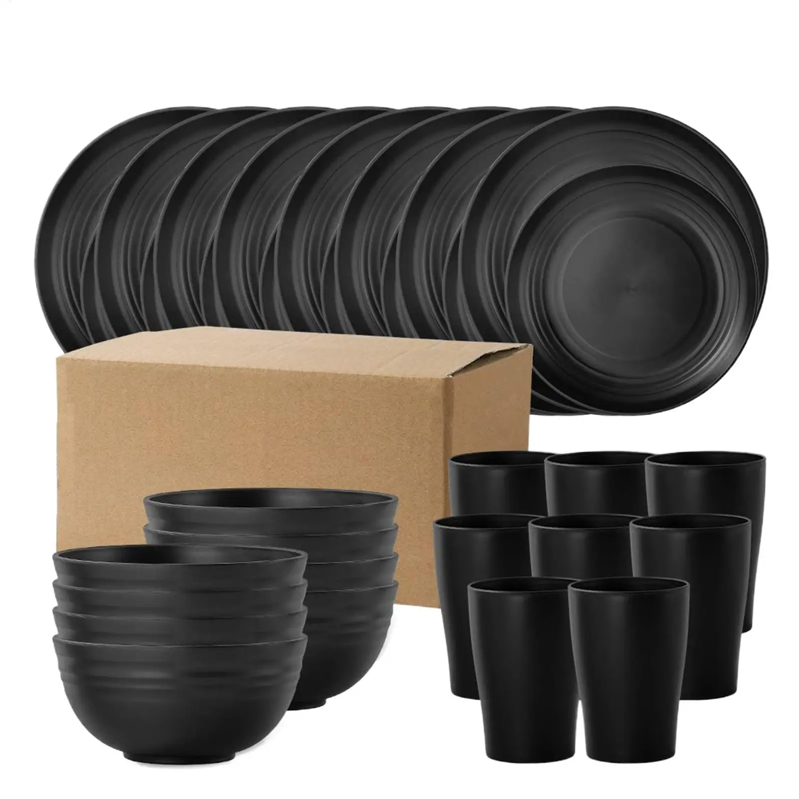 Небьющаяся посуда, современный набор посуды на открытом воздухе, прочная штабелируемая столовая посуда для путешествий в помещении, дома, квартиры, на открытом воздухе