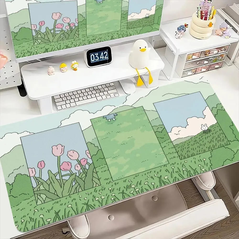 

Cute rabbit Mouse Pad Large Computer Office Game Table Mats XXL Rubber Anti-slip Gaming Keyboard Mousepads Long Desk Pads