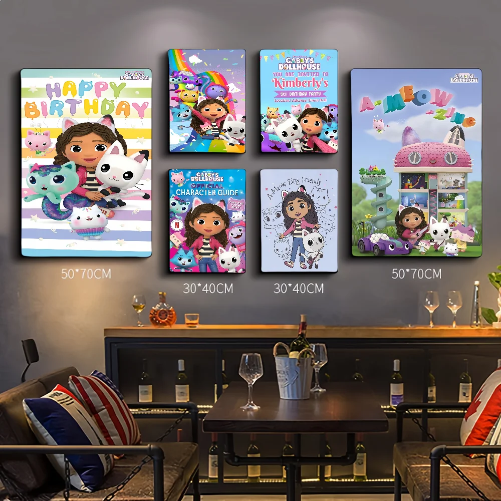 

G-Gabbys D-Dollhouse Classic Movie Anime Posters Sticky Whitepaper Sticker DIY Room Bar Cafe Kawaii Room Decor