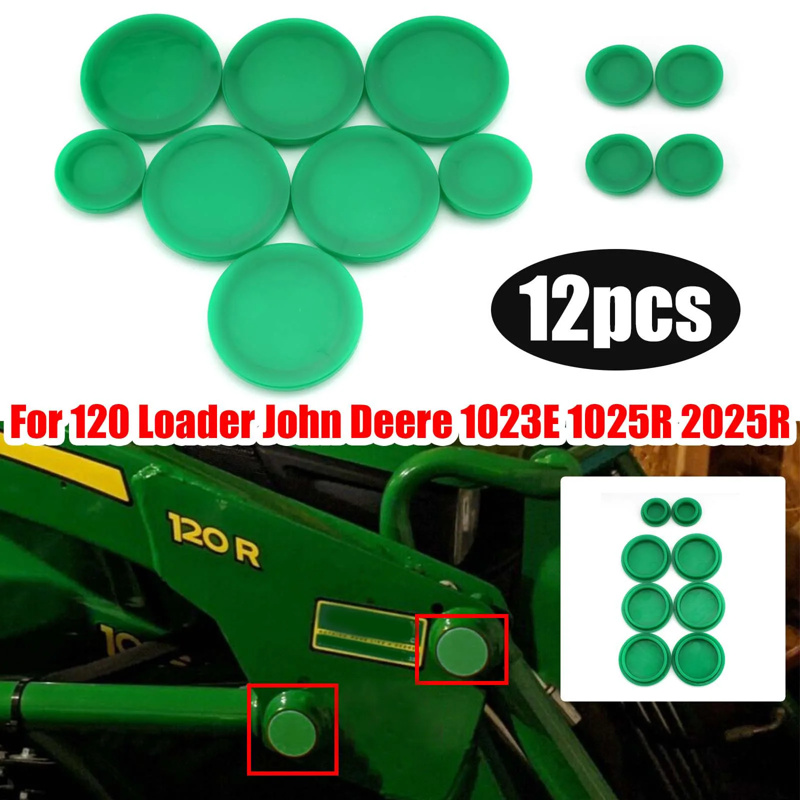 

12pcs Compact Tractor Grease Caps Fairing Bolts Caps Cover For John Deere 1023E 1025R 2025R Tractor 120 Loader Decor Accessories