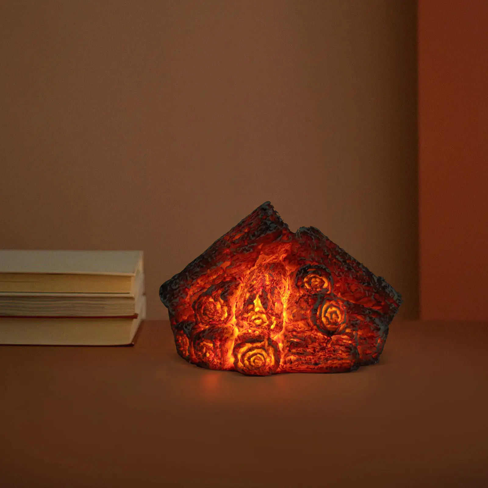 1Pcs Simulation Charcoal Lamp Creative LED Atmosphere Light Red Decorative Lamp Desktop Home Decor Light Ideal Gift