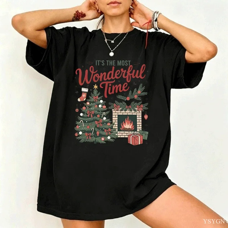 Womens Shirt It’s The Most Wonderful Time of The Year T Shirts Gingerbread Christmas Tee Festive Holiday Shirt Cookie Lover Top