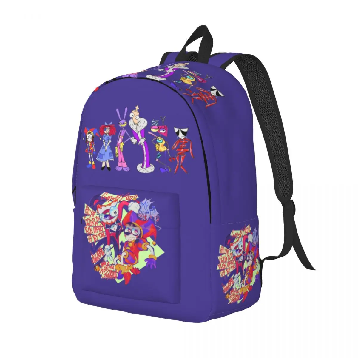 The Amazing Digital Circus Art TV Series Mochila para estudantes ao ar livre, mochila de viagem para homens e mulheres, sacos de lona portátil, moda