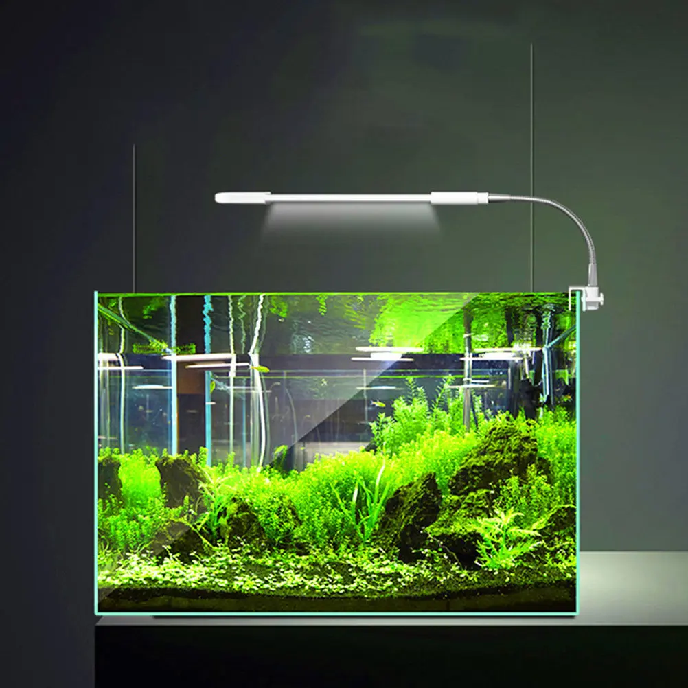 

1Pcs LED Fish Tank Lamp Aquarium Aquatic Plant Light Eu Plug White Long Lasting Aquarium Clip Lamp LED Fish Tank Light