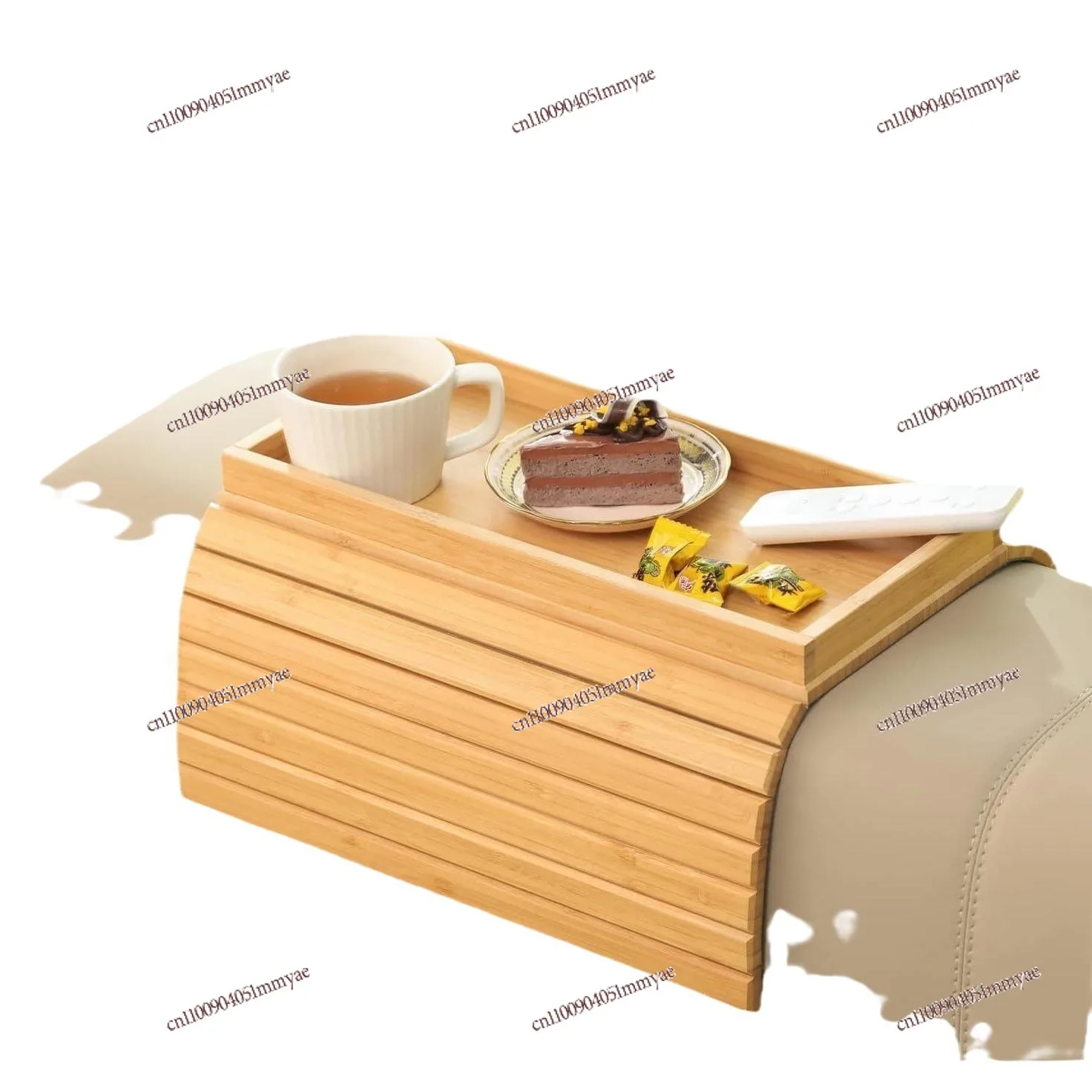

Bamboo Sofa Armrest Tray Foldable Fruit Snack Dinner Plate Solid Wood Living Room Sofa Side Storage Plate