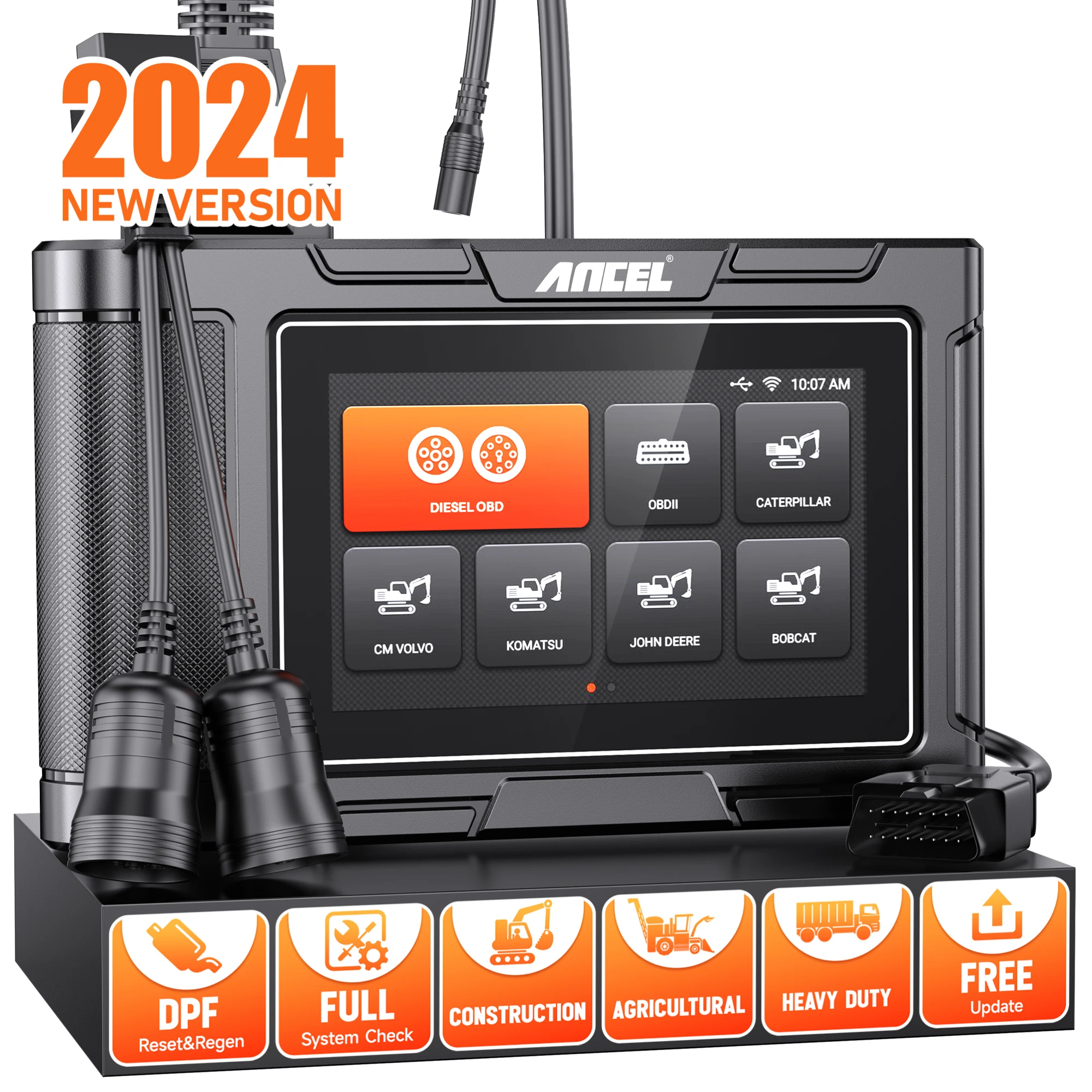 ANCEL HD3600 OBD2 12V 24V US Heavy Duty Truck Equipment OBD2 Scanner Excavator Scanner Construction Machinery Diesel Full System