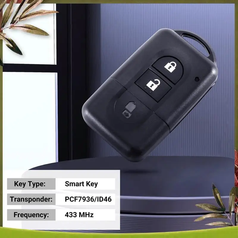 

NEW Car Keyless Entry Remote Key With 2 Button 433Mhz ID46 Chip For Nissan X-Trail Qashqai Pathfinder 285E34X00A 285E3EB30A