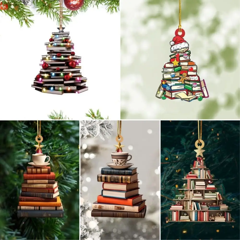 New Acrylic Flat Christmas Character Pendant Durable Material Multifunction Christmas Tree Decor Christmas Santa Pendant Gift