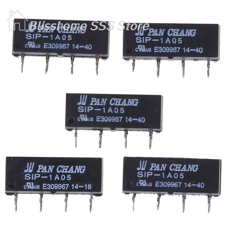 【S】High 5Pcs 4pin 5v relay sip-1a05 reed switch relay for pan chang relay Durable Electronic Part Easy Installation