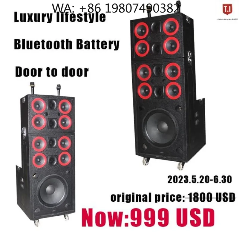 4 Ohm Metal DJ Audio Mixer Console, Multifunctional Bass Line Array Sound System for Outdoor Parties and Live Stage Activities
