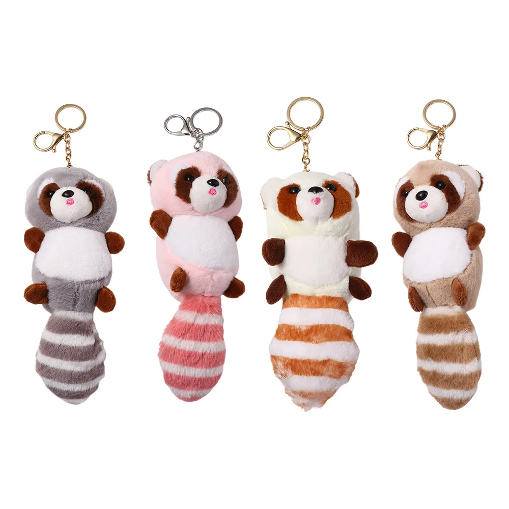 Plush Raccoon Plush Can Love Couple Small Hanging Ornament Wedding Doll Ragdoll Accessories Key Chain Small Pendant