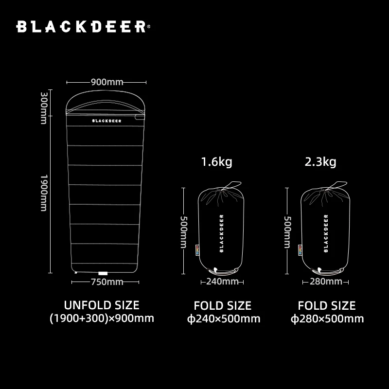 BLACKDEER Outdoor Travel Anhydrous Cotton Sleeping Bag Emergency Adult Autumn Dirty Warm Adult Camping Single Quilt Portable