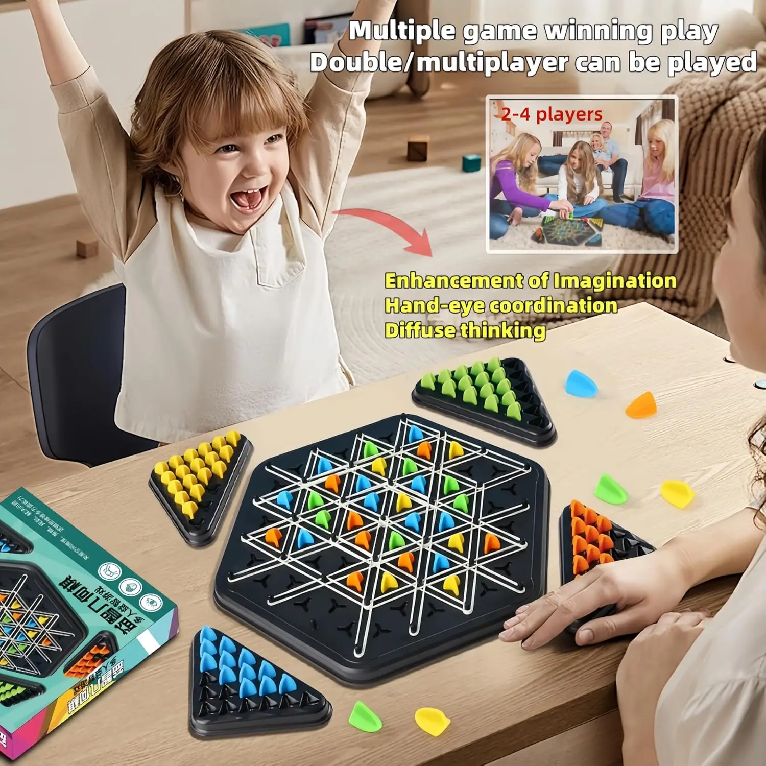 Chain Triangle Chess Game Educational Board Game For Boys & Girls Ages 8-12 | Perfect For Family Game Nights, Parties & Gifts