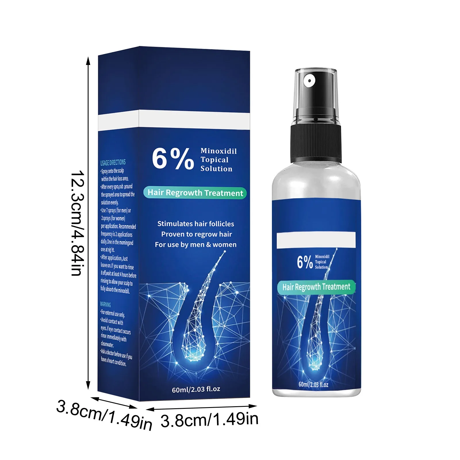 Topical Solution Hair Growth Spray For Men And Women Hair Regrowth Serum For Thicker Longer Hair Help To Stop Thinning