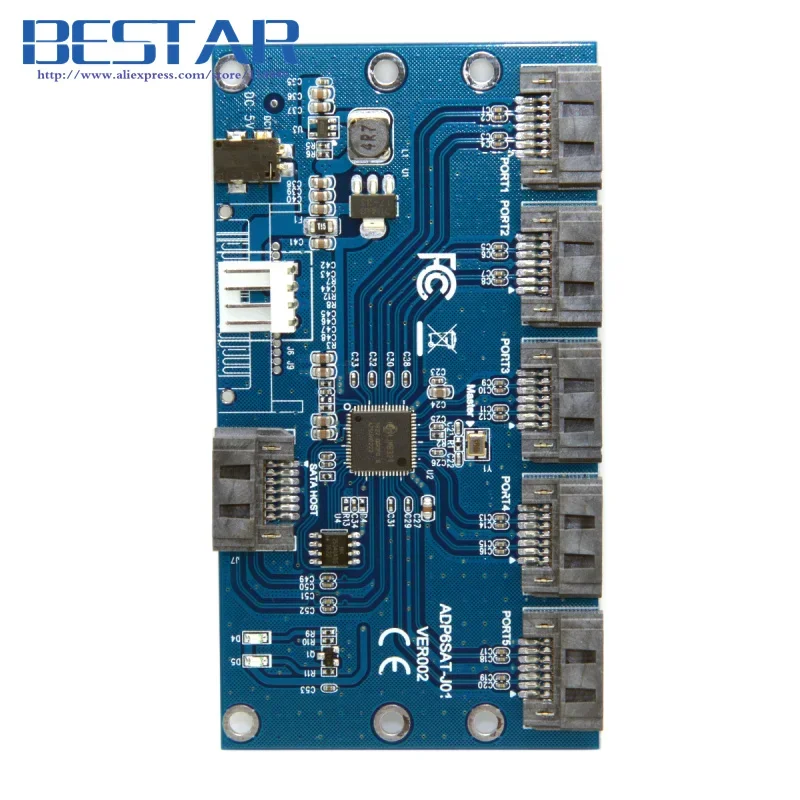 SATA 1 إلى 5 Hub PM راوتر ميناء مضاعف الناهض بطاقة الفاصل تخزين محول شرائح JMB321