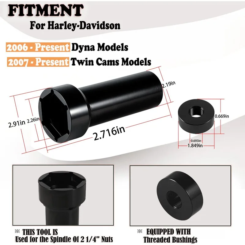Mainshaft Sprocket Kunci Pas Katrol Mur Kunci Poros Utama Alat Soket untuk 2006 Up Harley Davidson Twin Cam, Dyna, Electra Lebih Banyak