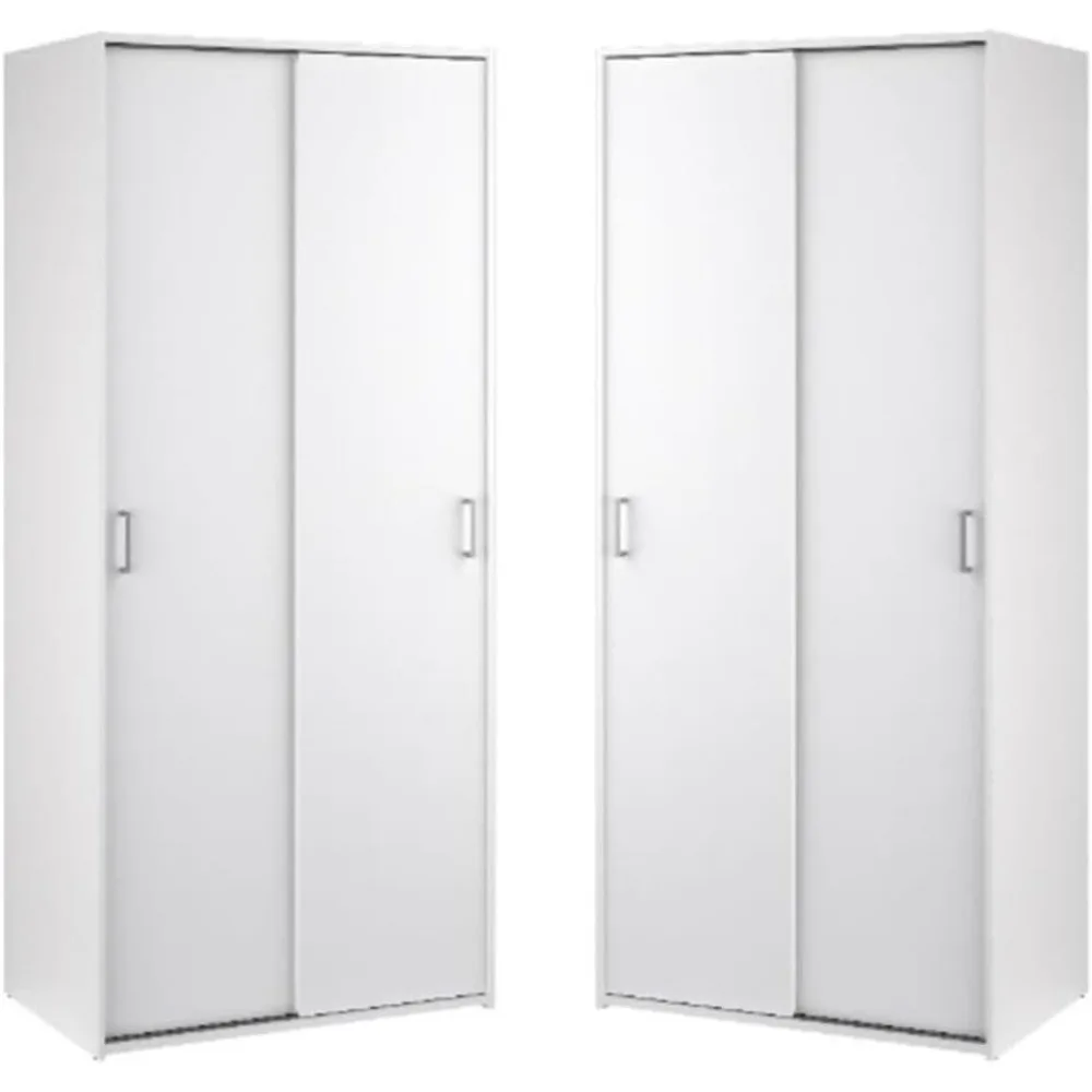 Белый комплект домашнего квадратного гардероба с двойной раздвижной дверью