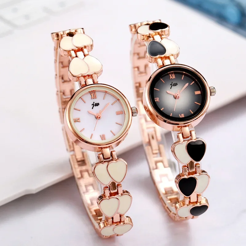 

Women's Fashion Quartz Small Watches Double Love Heart Simple Bracelet Wristwatch Ladies Clock montre femme relojes para mujer