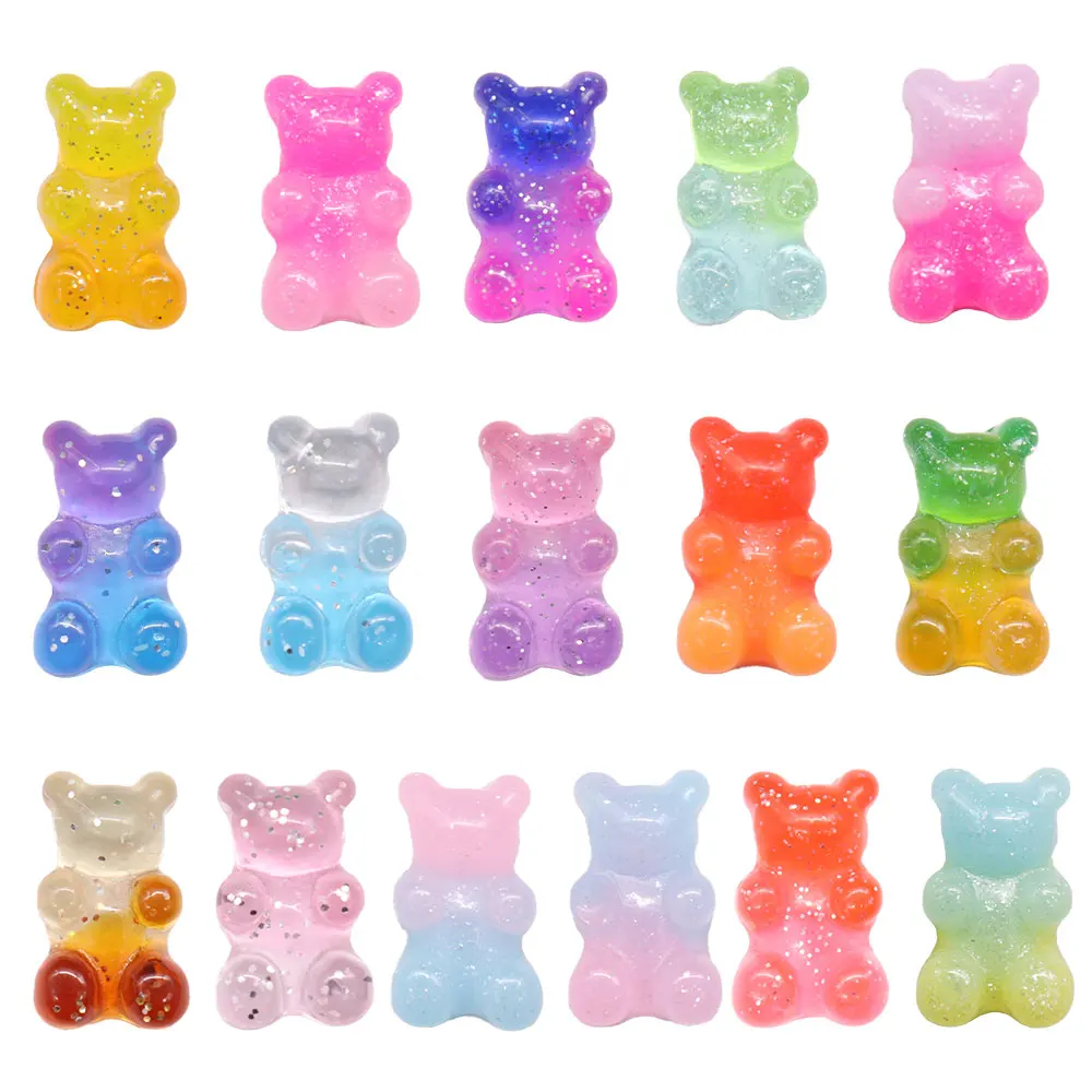 1-16pcs Adorable Crystal Bear Boys Girls Garden Shoes Charms Button Decorations Kids Bracelet Buckle Fit Birthday Gift