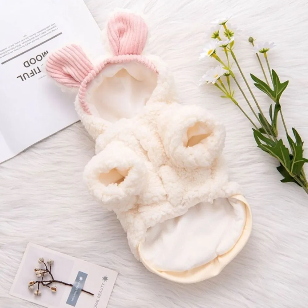 Cute Winter Dog Warm Clothes Fleece-lined Windproof Dogs Coat Thickened Soft Dog Hiking Jacket for Small Medium Dog